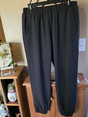 Calvin Klein Lightweight Ladies Black Poly Spandex Activewear Jogger Pants Sz M